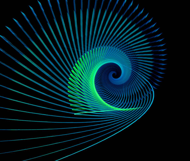 istock Abstract illustration of a fractal spiral pattern on black background 851966698
