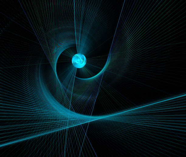 istock Abstract illustration of a fractal spiral pattern on black background 851966746