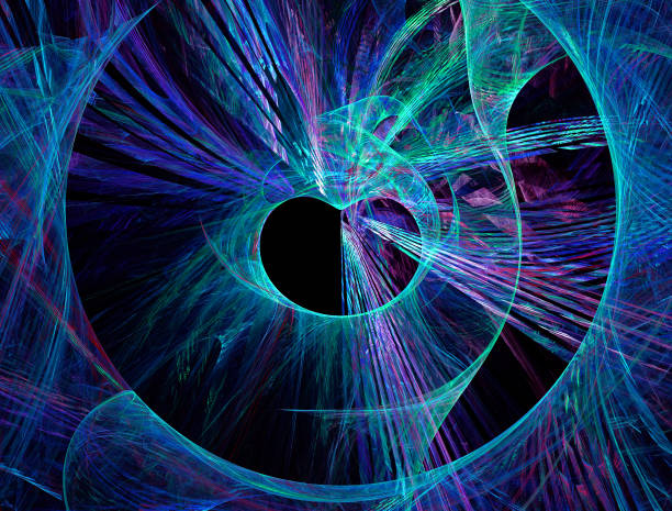 istock Abstract illustration of a fractal pattern on black background 851966890