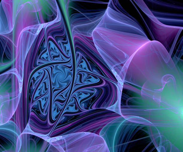 istock Abstract illustration of a fractal pattern on black background 851967414