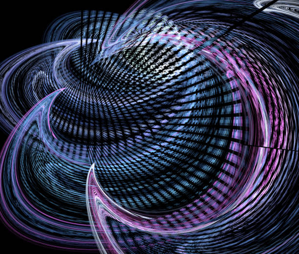 istock Abstract illustration of a fractal pattern on black background 851967844