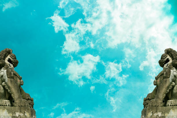 Stone Urn on a Sky Background