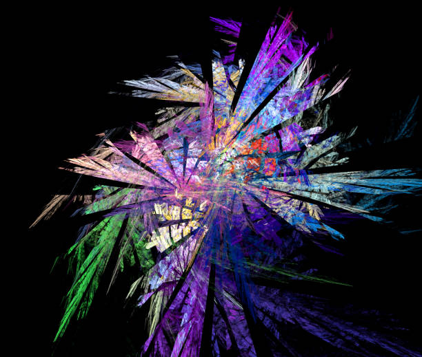 istock Abstract illustration of a fractal pattern on black background 851968604