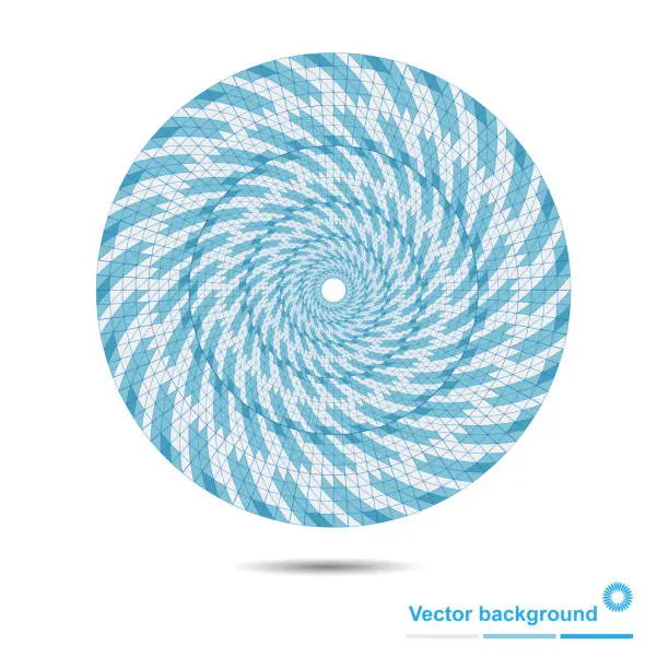 Vector illustration of Abstract circular symbol of the blue lines and spots