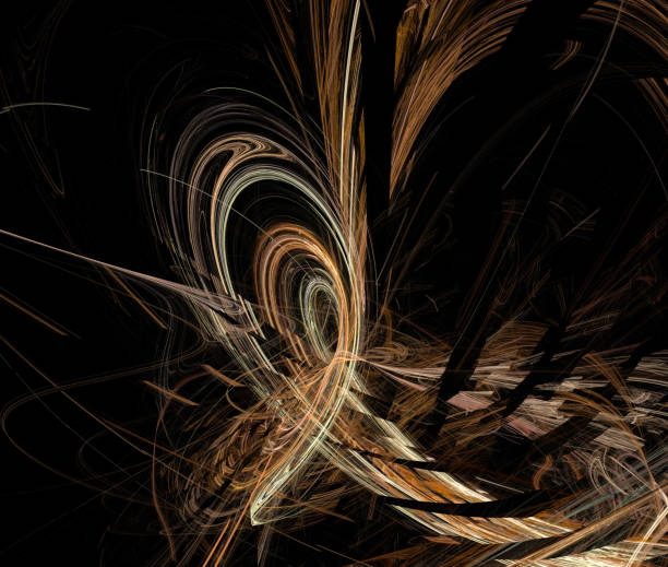 istock Abstract illustration of a fractal pattern on black background 851968906