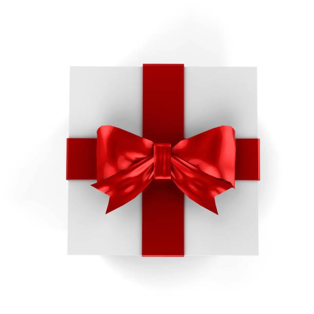 istock Christmas Gift Box, White Box With Red Ribbon And Red Bow 851972616