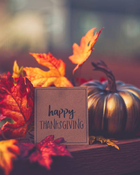 istock Thanksgiving still life with pumpkins and message 851973578