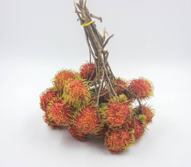 istock Fresh rambutan sweet delicious on white background 851974214