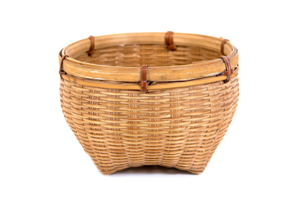 istock Bamboo basket isolated on white background.Woven bamboo basket isolated 851974778
