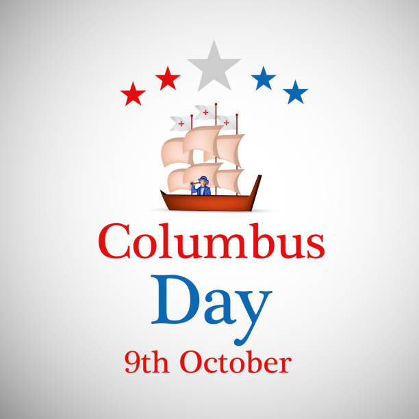 illustration of Columbus Day Background illustration of elements of Columbus Day Background raja stock illustrations