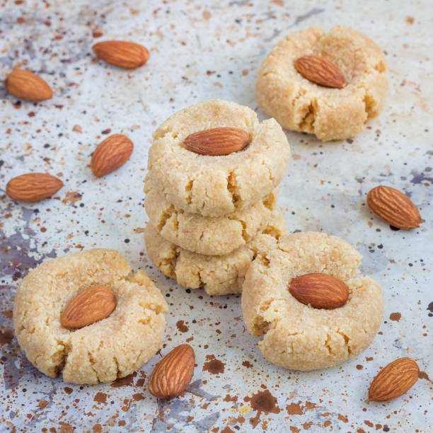 istock Homemade almond cookies without butter and flour, square format 851979066