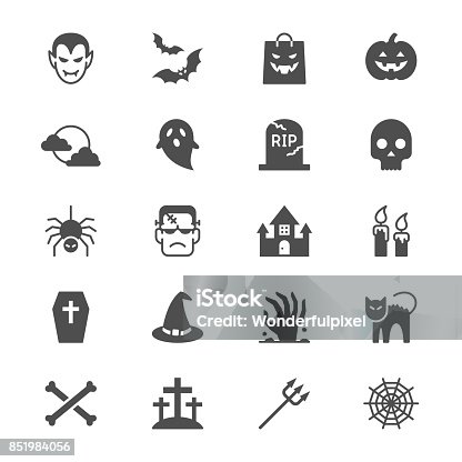 istock Halloween flat icons 851984056