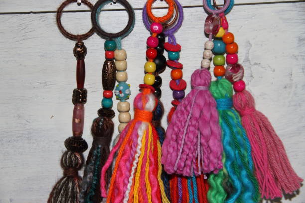 istock tassels and pompoms, wool, handicrafts, bijouterie, pearls 851984752