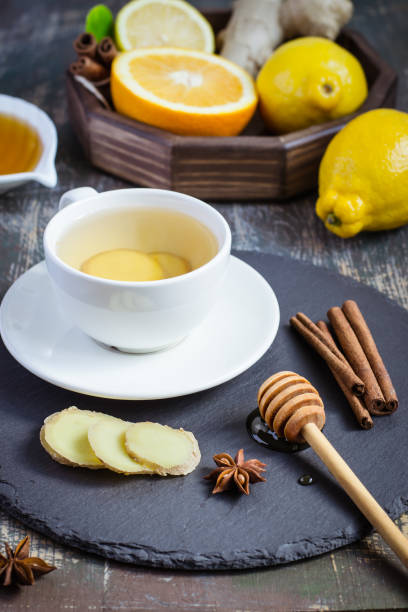 istock Ginger hot  immunity boosting Vitamin natural drink With citrus, honey and cinnamon and ingredients 851987104