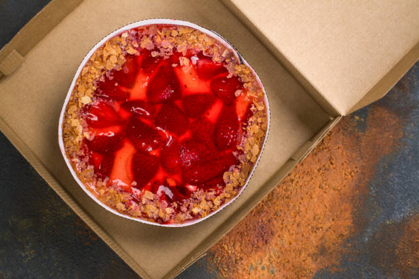 istock Strawberry tart over stone table 851989002