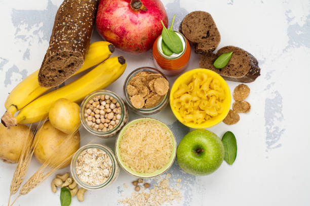 assortment of products rich of carbohydrates