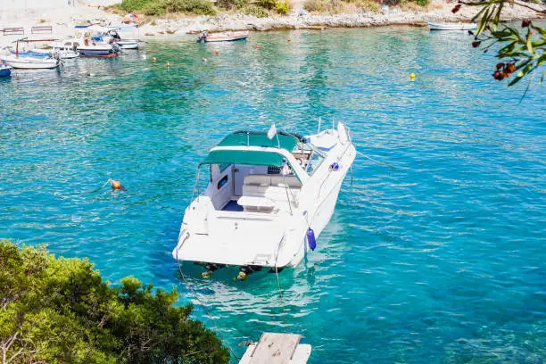 Photo of White yacht on the adriatic sea, Trogir, Croatia