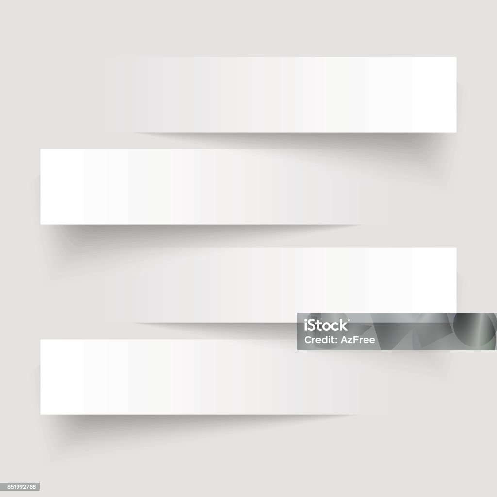 4 cutting banners on the grey background. Vector illustration. Infographic stock vector