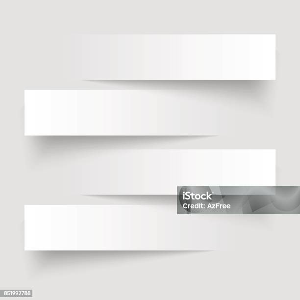 4 Cutting Banners On The Grey Background Vector Illustration Stock Illustration - Download Image Now