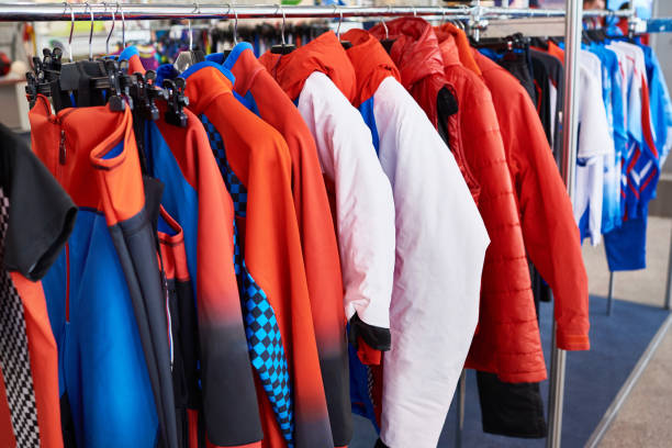 istock Sportswear on hangers in store 851993632