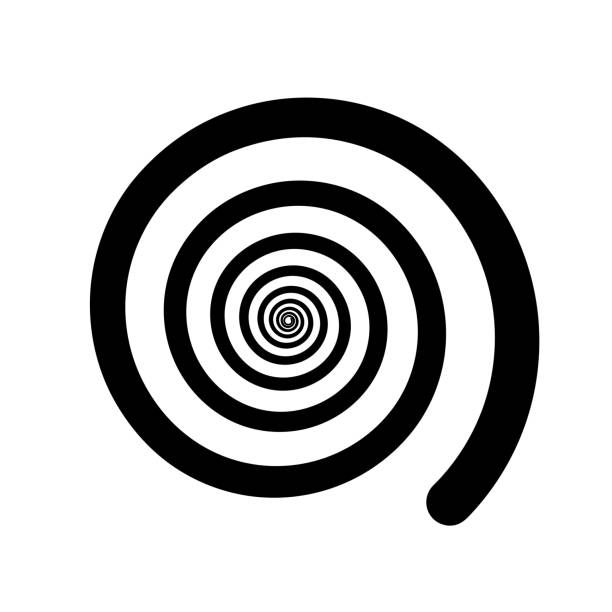 спиральный цвет черный на белом фоне. иллюстрация вектора - illusion spiral black white stock illustrations