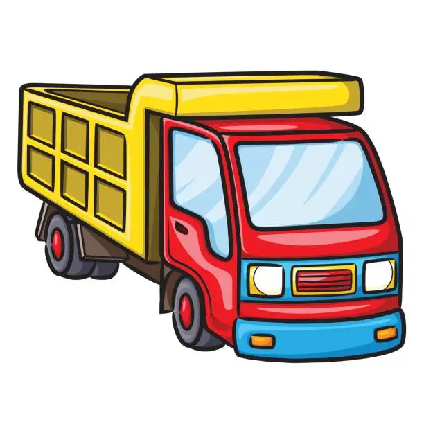 Vector illustration of Truck Cartoon