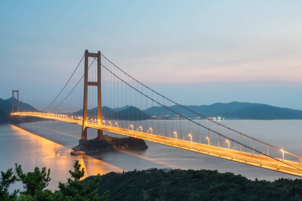 istock zhoushan xihoumen bridge in nightfall 852008516