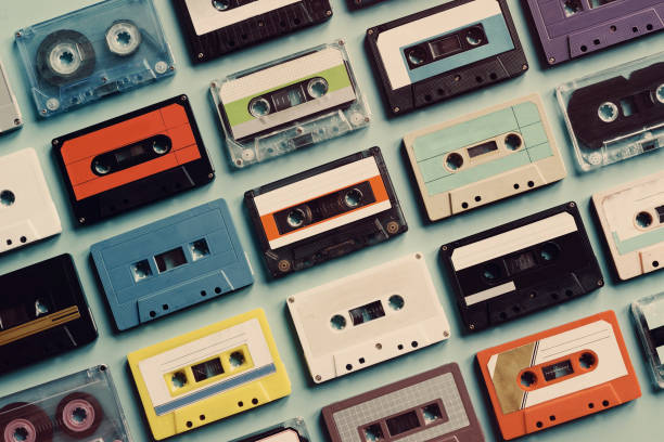 Cassette tape vintage style collection Cassette tape vintage style collection audio cassette photos stock pictures, royalty-free photos & images