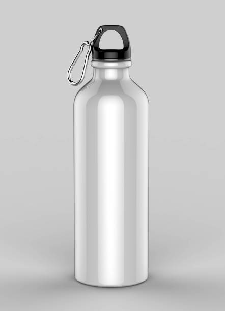 istock White Aluminium metal shiny sipper bottle for mock up and template design. 852022768