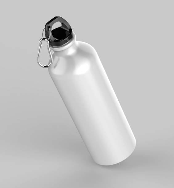 istock White Aluminium metal shiny sipper bottle for mock up and template design. 852023198