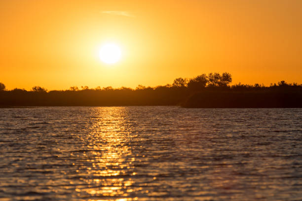 istock beautiful dawn sun on the lake 852029146