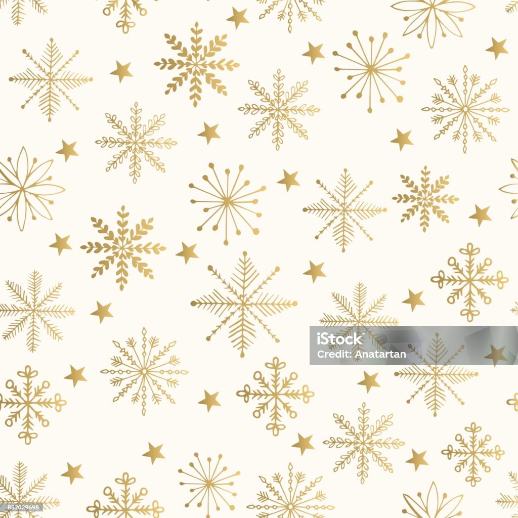 Golden snowflake pattern. Vector illustration. Christmas stock vector