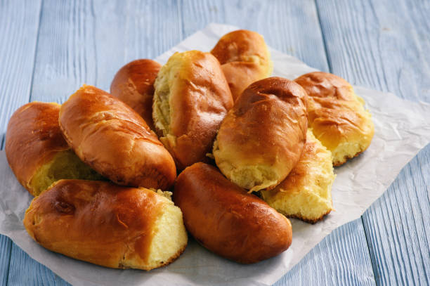 istock Homemade bread buns, russian style cuisine. 852031630
