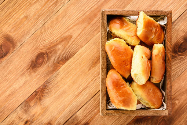 istock Homemade bread buns, russian style cuisine. 852031712