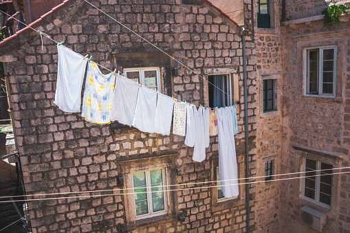 Drying clothes in Dubrovnik, Croatia.