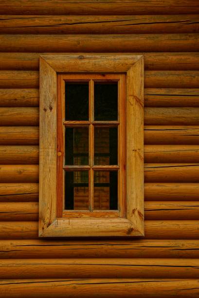 istock brown wooden wall with window 852036284
