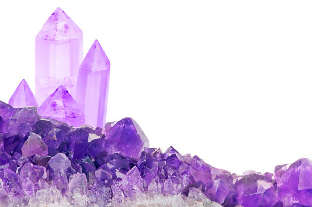 istock lilac amethyst small and large crystals on white 852037138