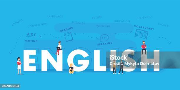 English Word For Education With Icons Flat Design Vector Polyglot Typographical Wordcloud With Mutiple Words Stock Illustration - Download Image Now