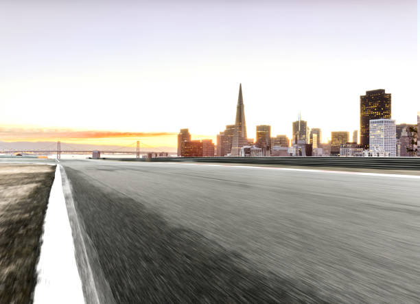 istock empty asphalt road with cityscape of modern city 852044864