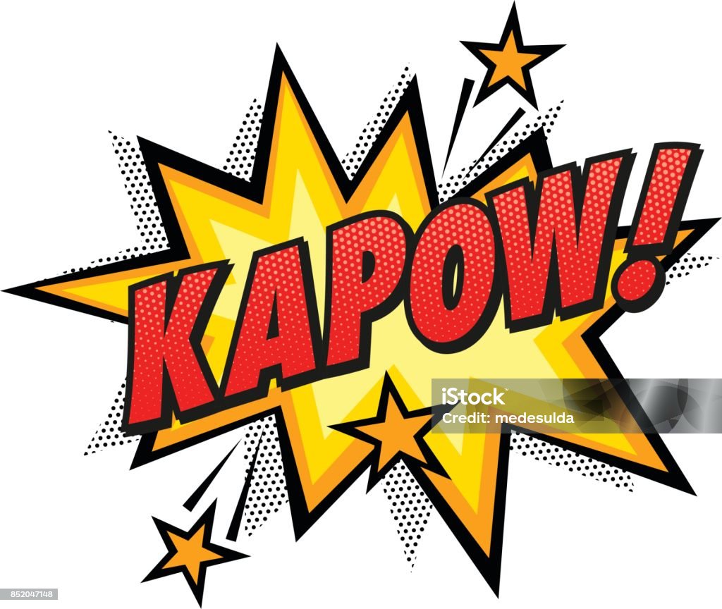 Comic Book Kapow Word Comic Book Effect Comic Book stock vector