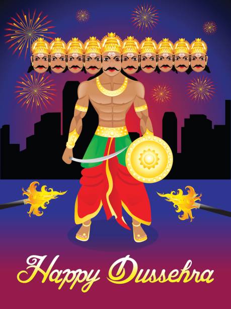 abstract artistic dussehra background abstract artistic dussehra background vector illustration ravana in happy dussehra stock illustrations