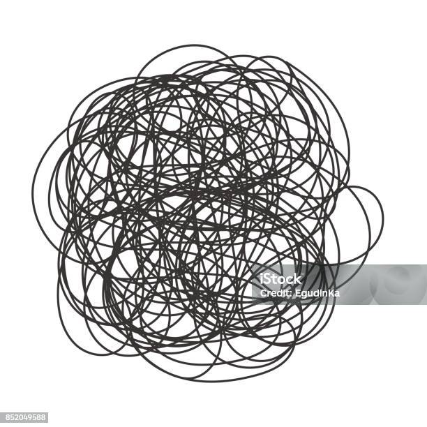 Abstract Scribble Chaos Pattern Stock Illustration - Download Image Now - Circle, Chaos, Internet