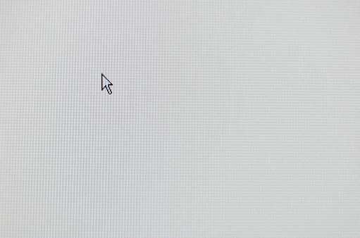arrow computer mouse pointer on white lcd screen background