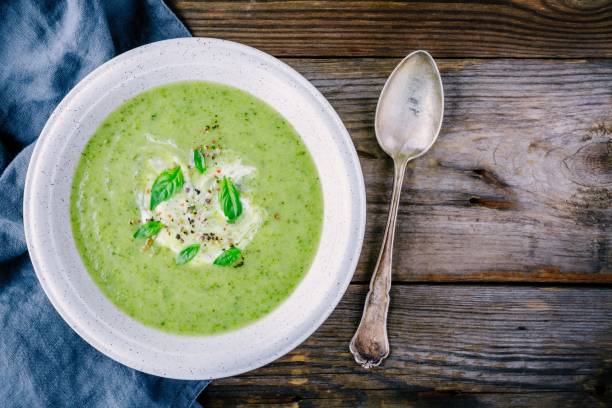 istock green vegetable cream soup puree with broccoli and basil 852054850