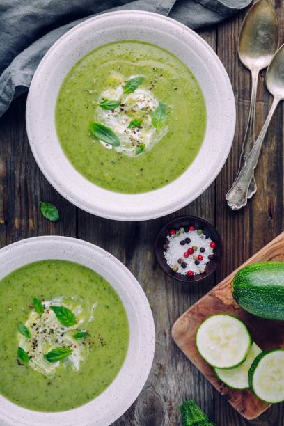 istock green vegetable cream soup puree with zucchini and basil 852055004
