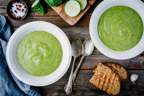 istock green vegetable cream soup puree with zucchini 852055102