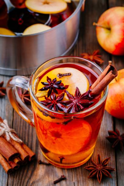 istock Hot mulled apple cider with cinnamon sticks, cloves and anise 852055614