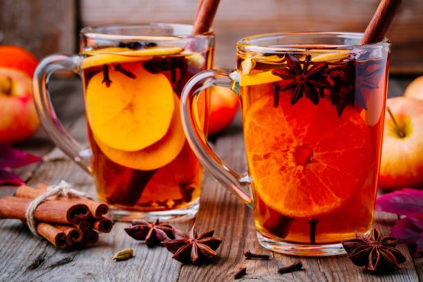 istock Hot mulled apple cider with cinnamon sticks, cloves and anise 852055652