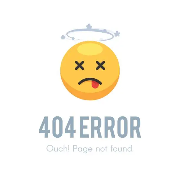 Vector illustration of Emoji dead 404 error