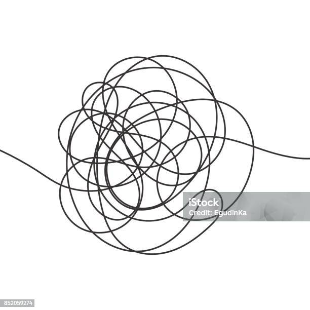 Hand Drawn Scrawl Sketch Stock Illustration - Download Image Now - Tangled, Striped, Thread - Sewing Item